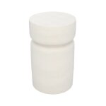 Table d'appoint ronde en bton blanc d30 cm