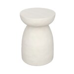 Table d'appoint ronde en bton blanc d35 cm