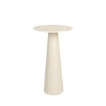 Table d'appoint ronde effet travertin �40cm h70cm - beige