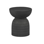 Table d'appoint ronde en fibre de verre aspect béton marron Table d'appoint ronde en fibre de verre aspect béton marron