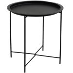 Table d'appoint ronde en m�tal noir 47x47x51cm