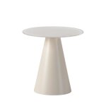 Table d'appoint ronde en verre tremp et mtal 45cm - beige