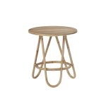 Table d'appoint en rotin ronde