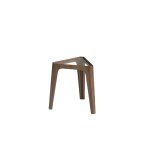 Table d'appoint triangle effet bois noyer et verre Table d'appoint triangle effet bois noyer et verre