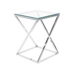 Table d'appoint verre argenté Table d'appoint verre argenté