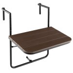 Table de balcon pliante marron 60×62. 5×84 cm Table de balcon pliante marron 60×62. 5×84 cm