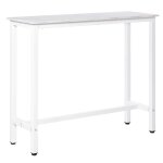 Table de bar 100 cm 4 pers. chssis acier plateau aspect marbre blanc