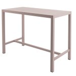 Table de bar 4 personnes 140x70cm en aluminium muscade