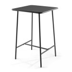 Table de bar carrée en acier gris anthracite Table de bar carrée en acier gris anthracite