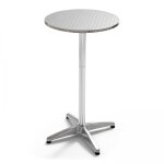 Table de bar ronde en aluminium gris