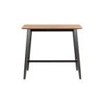 Table de bar scandinave en bois et mtal noir 4 places l120