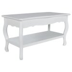 Table basse 2 couches mdf blanc 87. 5x42x44 cm