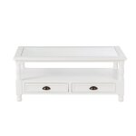 Table basse 2 tiroirs blanche l110 Table basse 2 tiroirs blanche l110