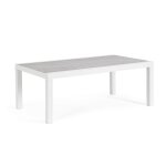 Table basse en aluminium et céramique blanche 120x70 Table basse en aluminium et céramique blanche 120x70