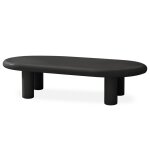 Table basse arrondie 160cm avec pieds colonnes roady noir