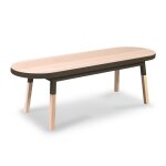 Table basse banc 140 cm, 100% frêne massif gris chocolat tanis Table basse banc 140 cm, 100% frêne massif gris chocolat tanis