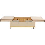 Table basse bar en simili cuir crème tressé Table basse bar en simili cuir crème tressé