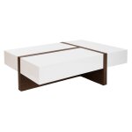 Table basse blanc et effet bois noyer Table basse blanc et effet bois noyer