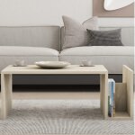 Table basse en bois effet pierre avec porte magazines Table basse en bois effet pierre avec porte magazines