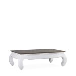 Table basse en bois marron et blanc l 125 cm Table basse en bois marron et blanc l 125 cm