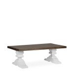 Table basse en bois marron et blanc l 130 cm Table basse en bois marron et blanc l 130 cm