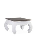Table basse en bois marron et blanc l 60 cm Table basse en bois marron et blanc l 60 cm