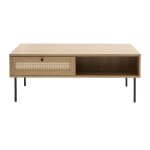 Table basse en bois à rangements comy naturel 110x60x42cm Table basse en bois à rangements comy naturel 110x60x42cm