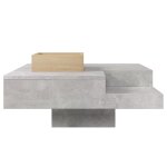 Table basse carré gris et une boit de rangement bois nature72 * 72 * 30 Table basse carré gris et une boit de rangement bois nature72 * 72 * 30
