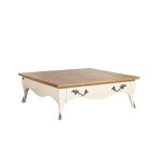 Table basse carrée 1 tiroir en chêne blanche Table basse carrée 1 tiroir en chêne blanche