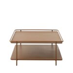 Table basse carre 2 plateaux en mtal 75x75cm - terracotta