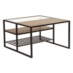 Table basse carrée en bois marron Table basse carrée en bois marron
