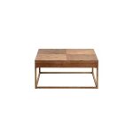 Table basse carrée en bois avec socle doré Table basse carrée en bois avec socle doré