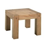 Table basse carrée en chêne esprit campagne 60 cm Table basse carrée en chêne esprit campagne 60 cm