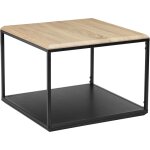 Table basse carre en effet chne noir