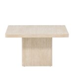 Table basse carr�e effet travertin 80x80cm - beige