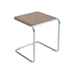 Table basse carre l50 cm en mtal et en verre marron