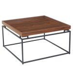 Table basse carre avec plateau compartiment rversible 80x80cm