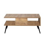 Table basse décor bois pin et noir l90 cm Table basse décor bois pin et noir l90 cm