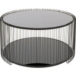 Table basse double plateaux en verre et acier noir d80 Table basse double plateaux en verre et acier noir d80