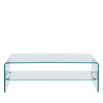 Table basse double plateaux en verre l110cm - transparent Table basse double plateaux en verre l110cm - transparent