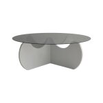 Table basse effet bois blanc 90x90 h30 cm Table basse effet bois blanc 90x90 h30 cm