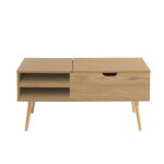 Table basse effet chêne foncé plateau relevable Table basse effet chêne foncé plateau relevable