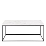 Table basse en effet marbre et métal 110x55cm - blanc Table basse en effet marbre et métal 110x55cm - blanc