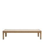 Table basse en effet travertin et bois 160x50cm - beige