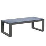 Table basse extérieur noire et grise en aluminium Table basse extérieur noire et grise en aluminium
