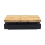 Table basse fixe effet bois noir