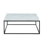 Table basse fixe marbre noir, blanc