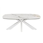 Table basse fixe verre tremp� blanc