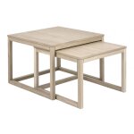 Table basse gigogne en chêne 70cm chêne blanchi Table basse gigogne en chêne 70cm chêne blanchi