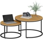 Tables basses gigognes empilables pieds mtal marron